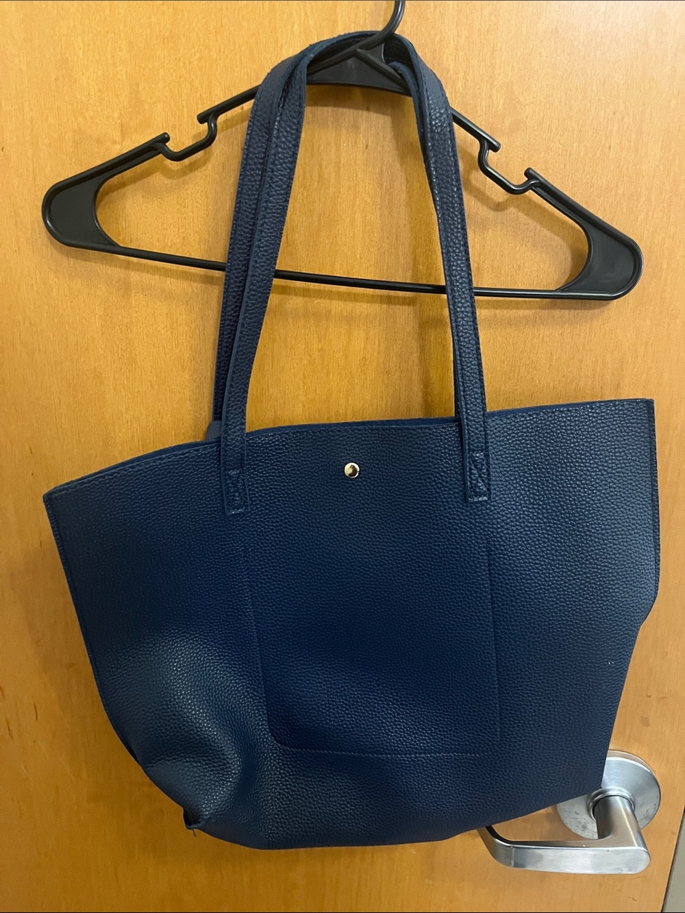 Amazon Navy Blue Textured Tote Bag with Shoulder Straps